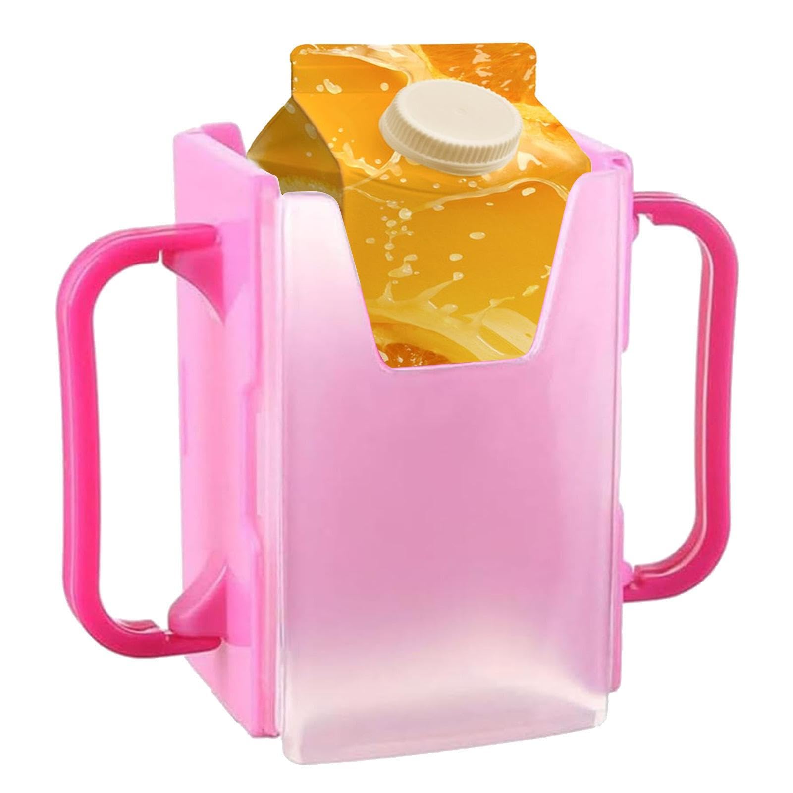 Porta Succo Anti-schiacciamento Per Bambini - Manico Regolabile Per Bere Senza Fuoriuscite - Confezione Da 2 (Blu E Rosa)