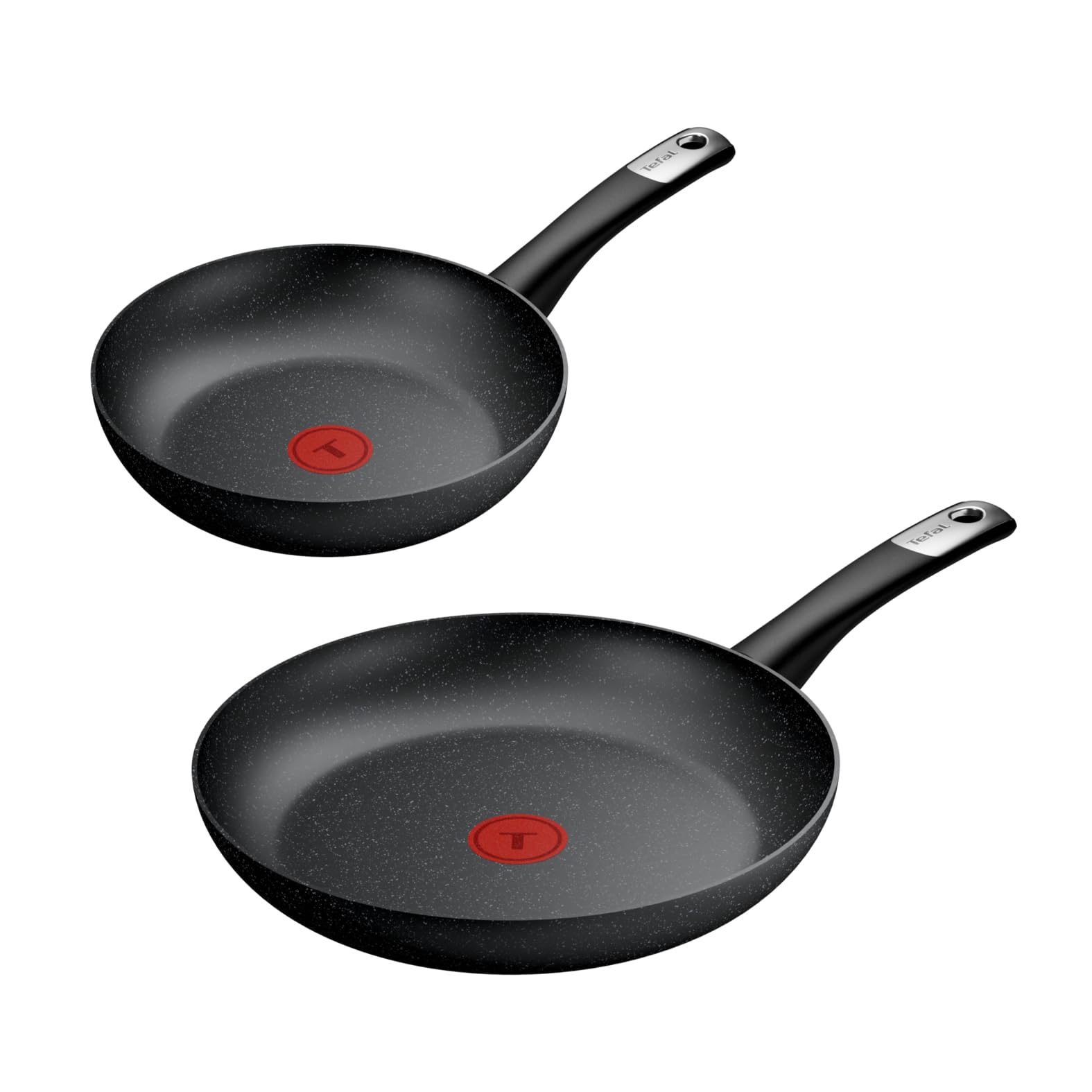 Tefal Explore Stone G7 Pfannenset 24 + 28 cm – Antihaft Bratpfannen Set, Induktion geeignet, Thermo-Signal, kratzfeste Beschichtung, für Gas, Ceran & Elektro, fettarmes Braten - G01190