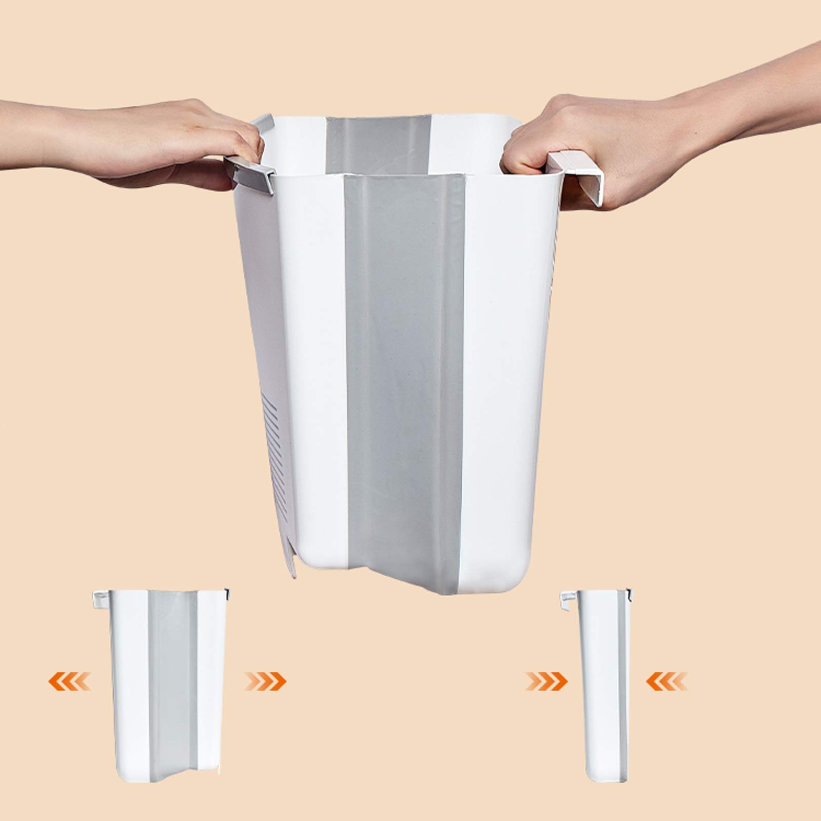 Bidone Portarifiuti Semplice spazzatura pieghevole BACK 2,3 GALLON PLASTIC PLASCING BACK CASH for la porta dell'armadio da cucina Piccola parete pieghevole a parete Bin, 4 colori Cestino Carta Stracci