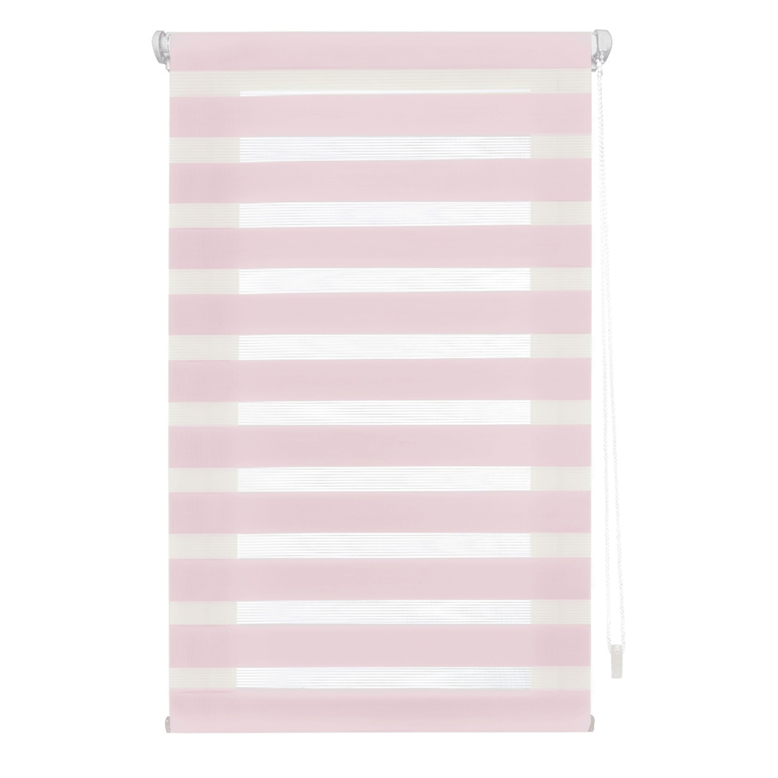INTERBLIND EasyFix Night and Day Roller Blind without Tools 67 x 180 cm Width x 180 cm Height without Drilling Fabric 64 x 175 cm Pink