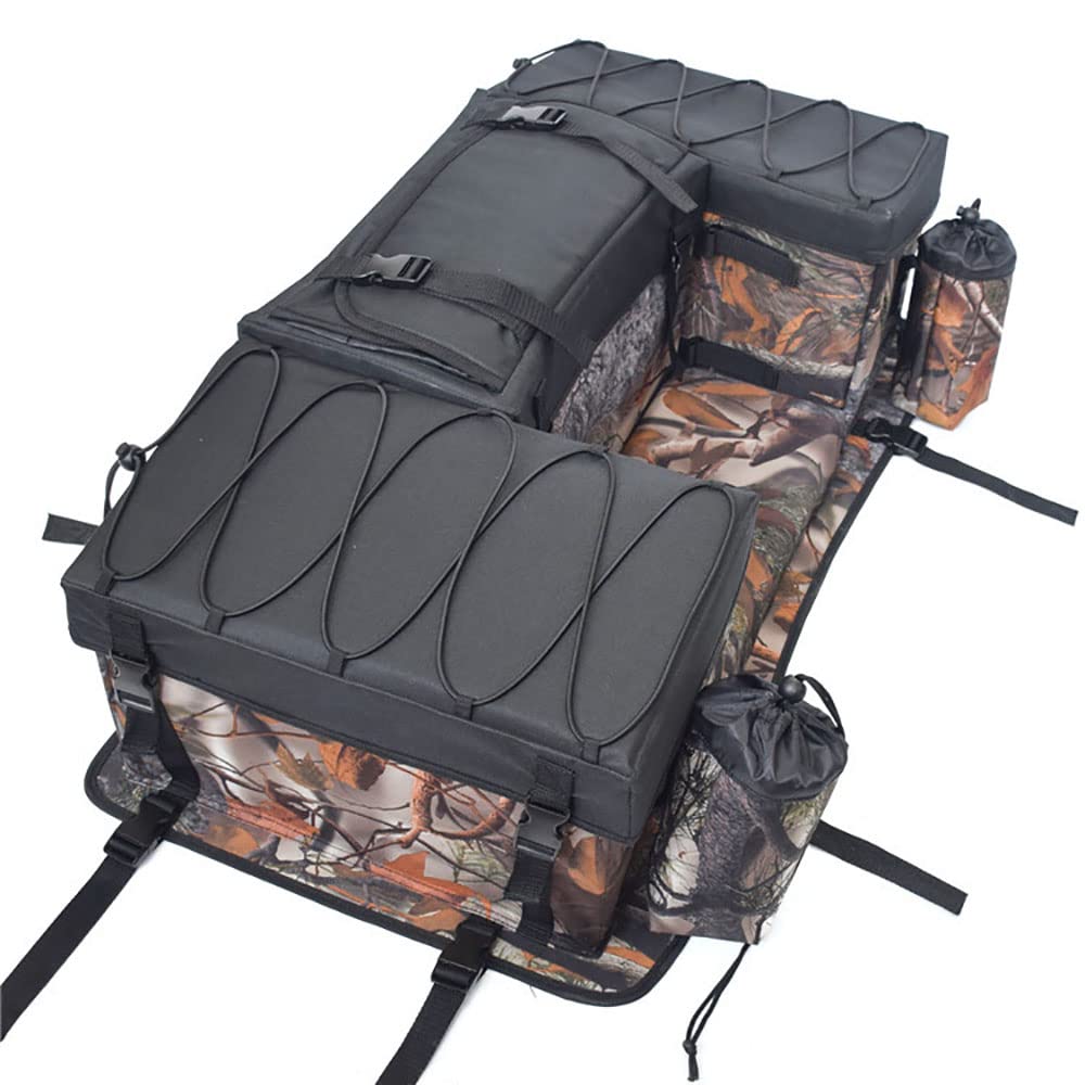 IDOEASE Camouflage ATV Rear Rack Bag, Water-Resistant ATV Seat Bag ATV Padded Storage Bag