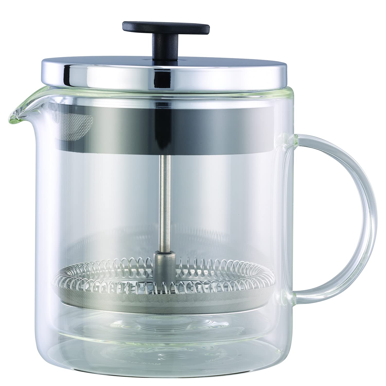 Service Ideas T499SR Double Wall Coffee Press, Glass, Chrome, 20 oz
