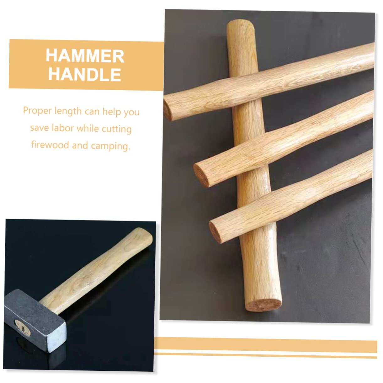 balacoo Long-Lasting Hickory Wood Handle for Hammer Replacement Axe Handle Money-Saving