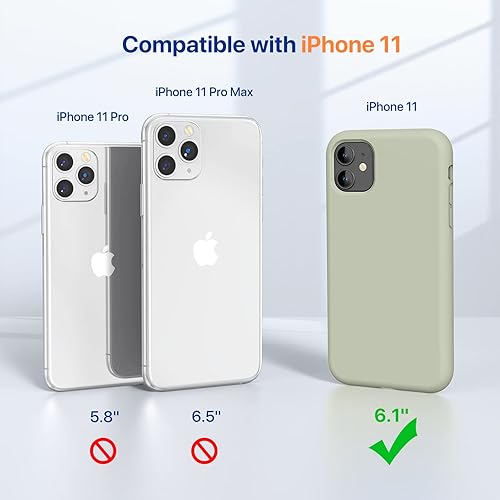 Miniatura 239 de Miracase - Funda diseñada para iPhone 11 con protector de pantalla, funda de goma de silicona líquida, protección total contra caídas y a prueba