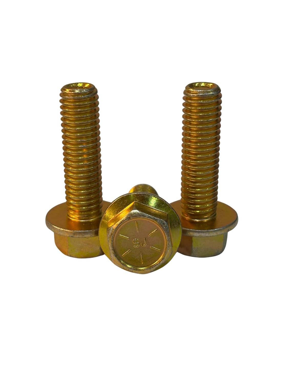 (25 Pieces) 1/2-13x1 3/4" Grade 8 Hex Flange Bolts Screws UNC Coarse Full Threads Zinc Yellow Trivalent
