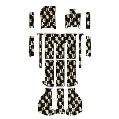 M&K アルファード ヴェルファイア フロアマット 互換品 40系 7人乗り R5/6〜 エクセレントタイプ (チェックイエロー)