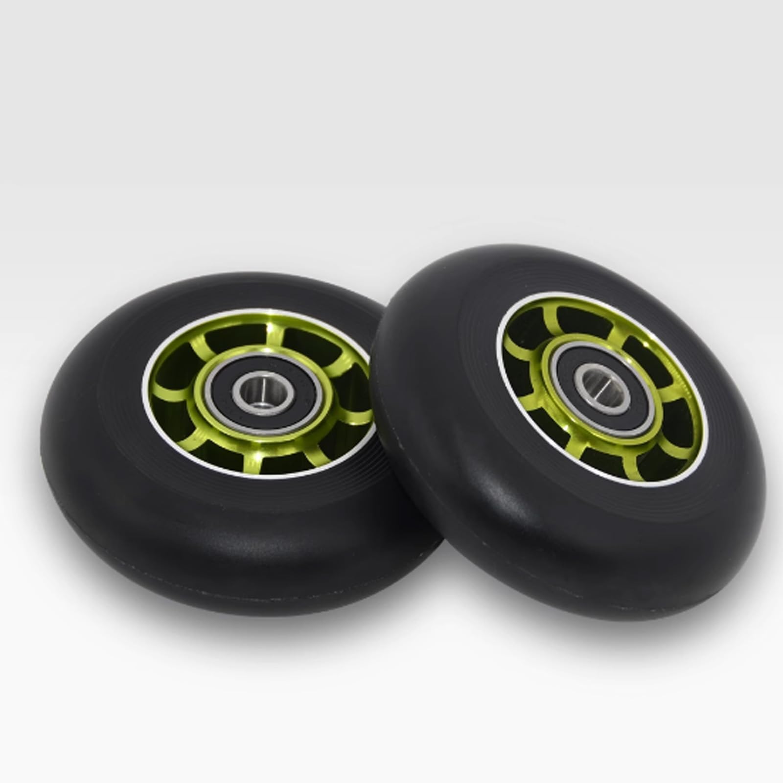 Ruote di ricambio per pattini in linea, 88A, 80 mm, confezione da 4, per ruote di ricambio per pattini a rotelle, ruote per pattini a rotelle, colore verde militare
