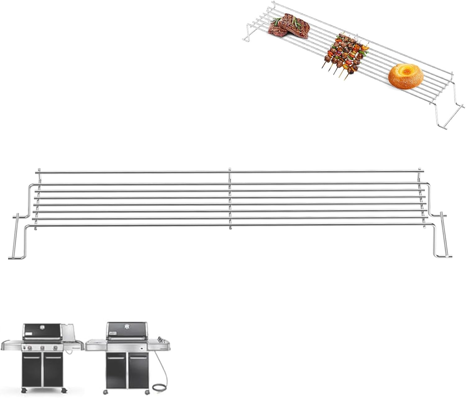 Replacement Parts for Weber Genesis 300 SER Warming Rack, Weber Genesis E310, E320, E330, S310, S320, S330, EP-330, ESP310, ESP320, for Weber Genesis 300 Grill Parts 65054 62749 81323, Stainless Steel