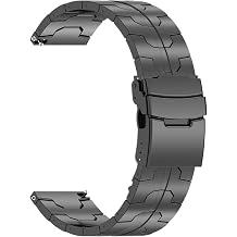22mm Stainless Steel Watch Band Replaceable Metal Wristband Easy to Adjust Strap,Black-22mm