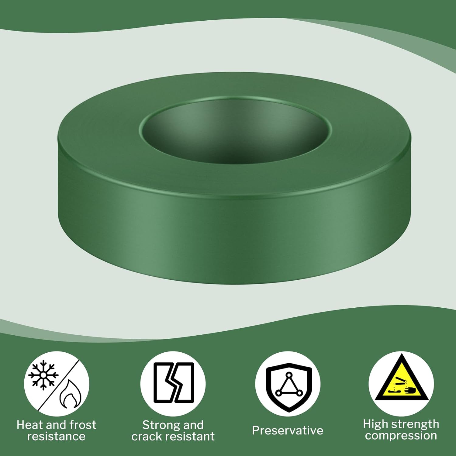Yaomiao 4 Pieces Sprinkler Donut Guards Sprinkler Head Protector for Lawn 6.3 Inch Diameter Green Donut Nylon Rings Reduce Damage from Cars and Lawn Mowers
