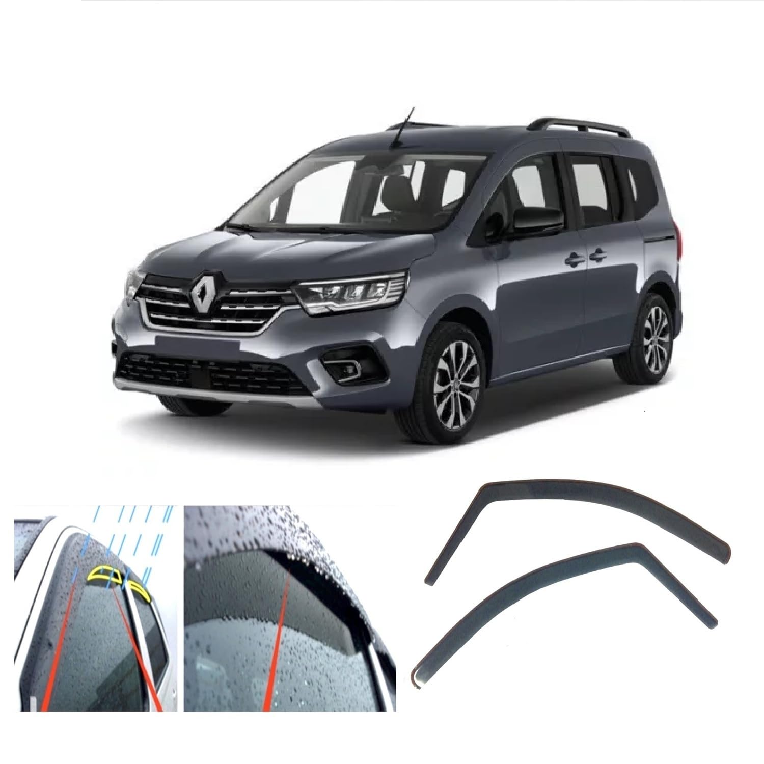 Windabweiser Aus Acrylglas Für Peugeot 407 SW (2004–2011) - Dunkelgrau Getönt, Steckmontage Für Vorne & Hinten