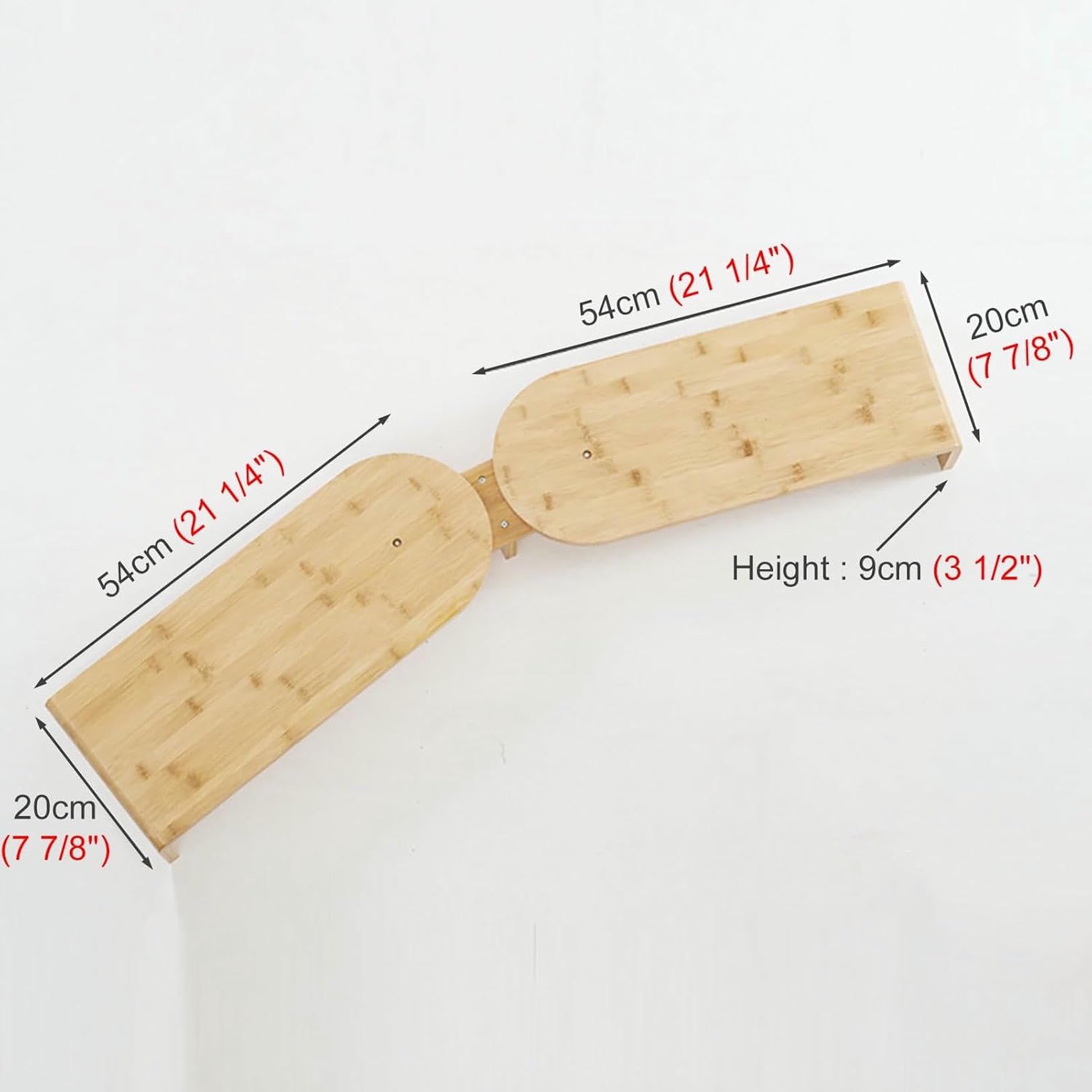 Supporto per Monitor angolare, Supporto Doppio per Monitor, Organizer da scrivania in Legno con Angolo Girevole, Supporto per Laptop/Stampante/PC