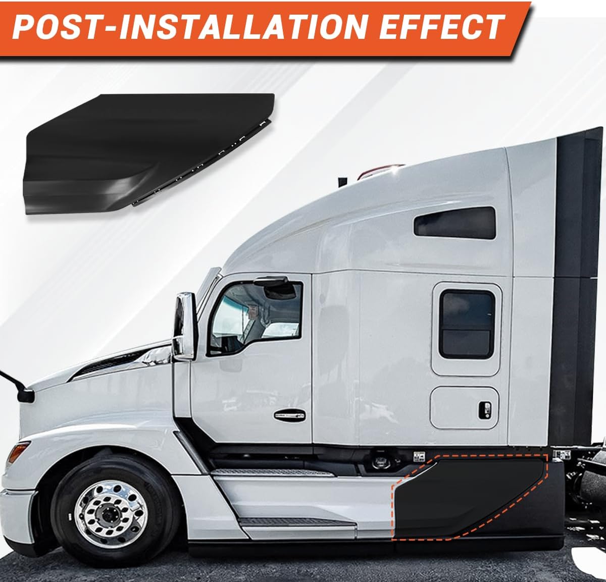 Rear Side Fairing Panels For Kenworth T680 2022 2023 2024+ (Center Skin) OE Replacement Right Passenger Side Fairing Skirt Panel for T680 Accessories (Passenger Right Side)