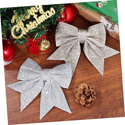 40 Lazos de Navidad con Brillo Adornos Colgantes de Algodón Perlado para Árbol 7