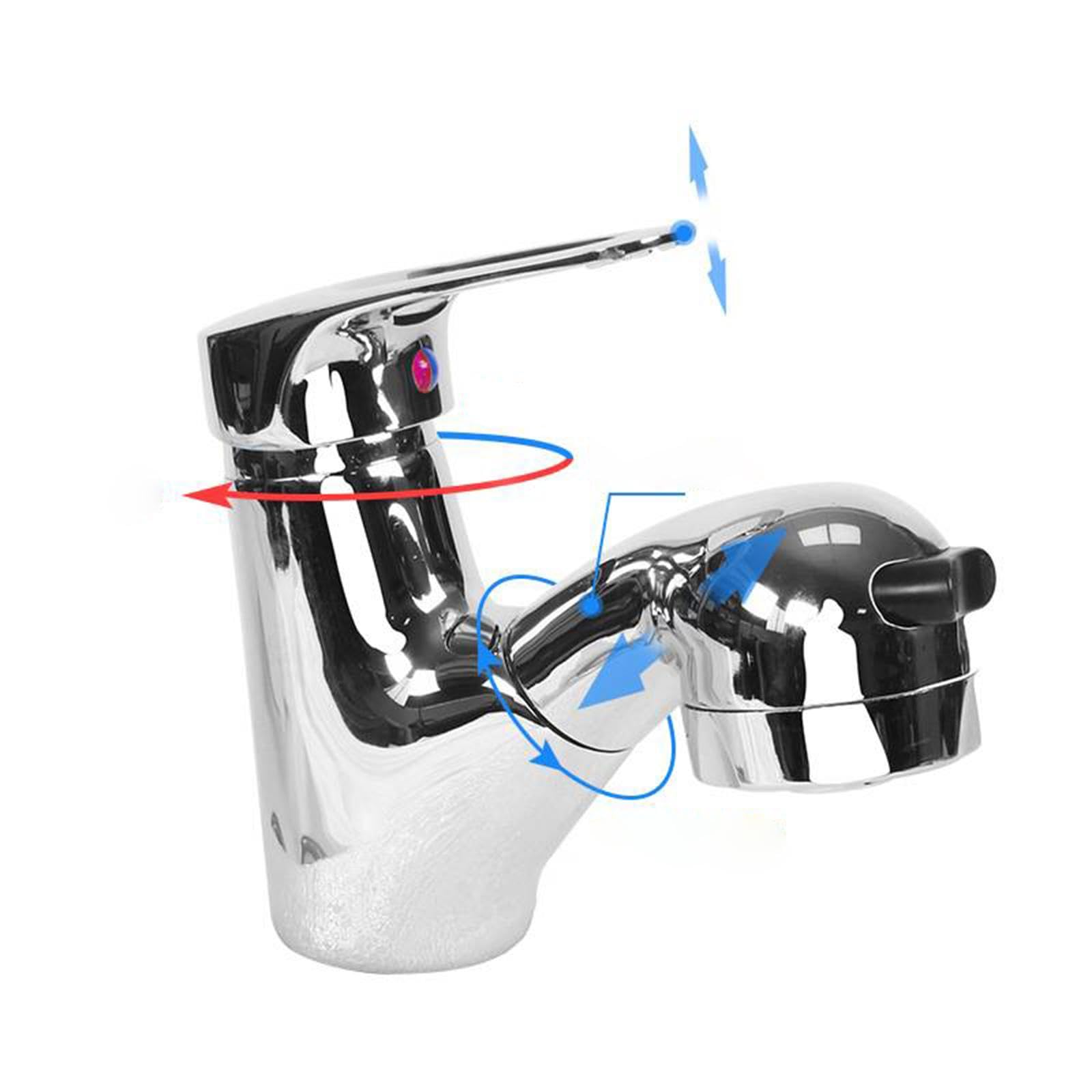 Grifo de Baño para Autocaravana Ergonómico con Flujo de Agua Ajustable Y Accesorio Que Ahorra Espacio.