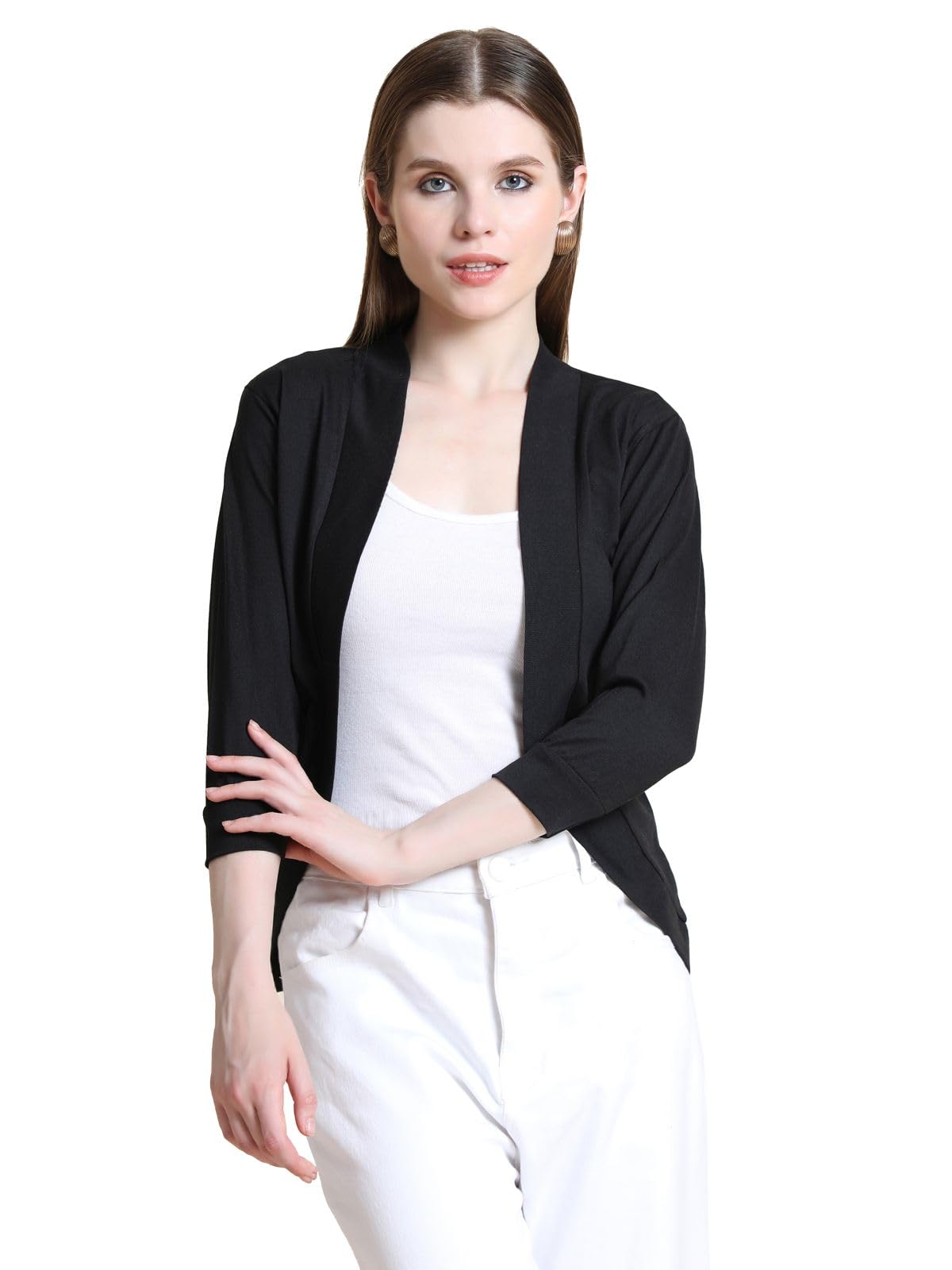 Amazon Brand - Nora Nico Women's Cotton Shrug with 3/4th Sleeves-picture-30