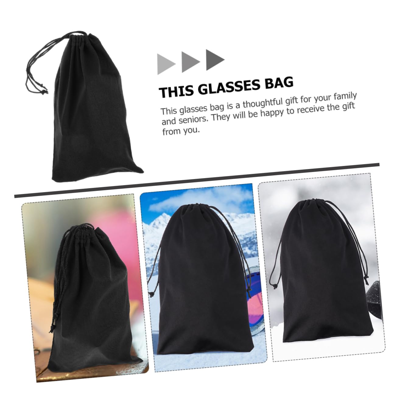 HEMOTON Teiliges Tragetasche Für Sonnenbrillen Und Skibrillen Mit Kordelzug Praktischer Aufbewahrungsbeutel Für Outdoor Aktivitäten Weichem Mikrofasermaterial