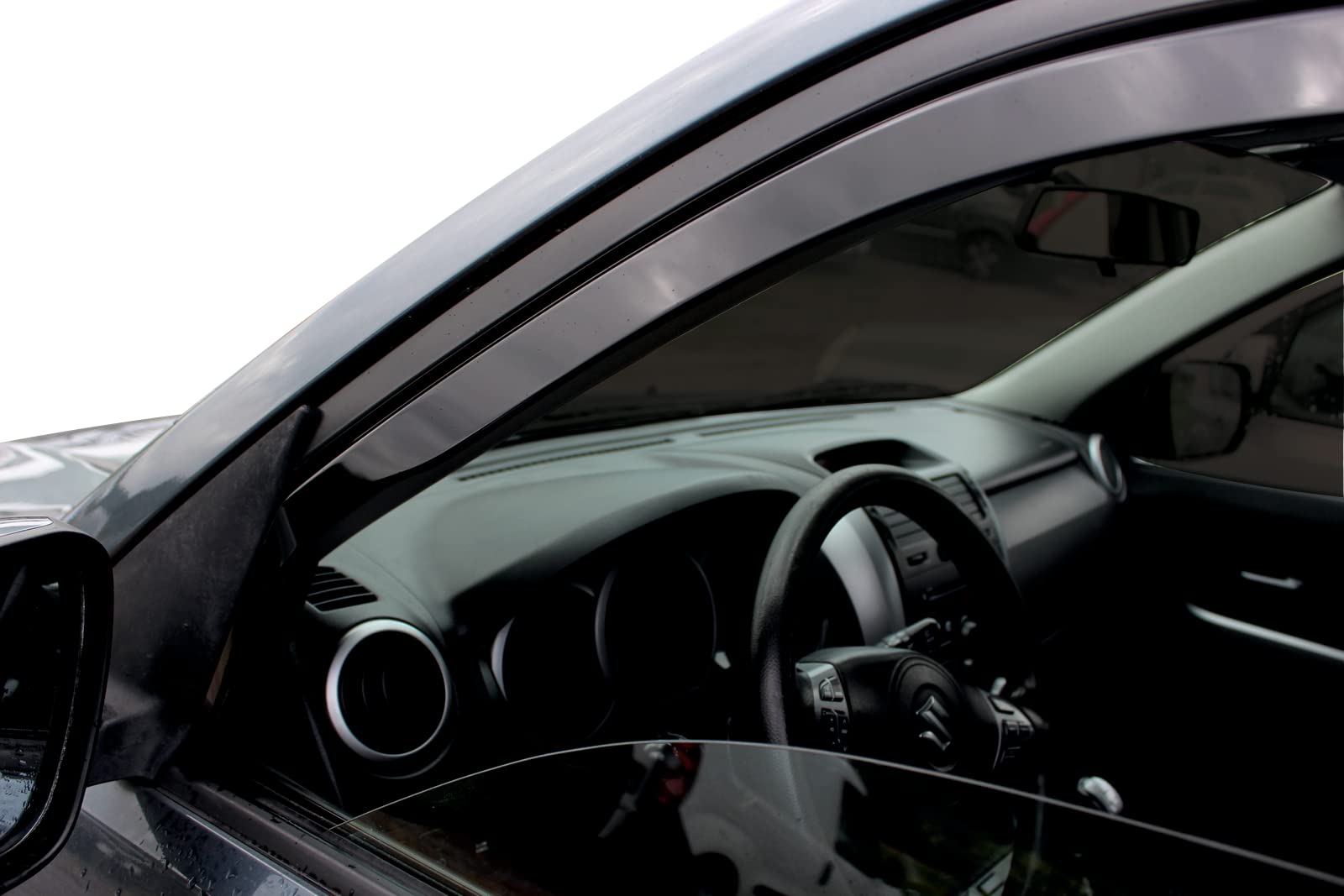 J&J AUTOMOTIVE Deflettori d'Aria per Suzuki Grand Vitara 5-Porte 2005-2015, Set da 4 Pezzi, Nero Fumé Oscurato Heko