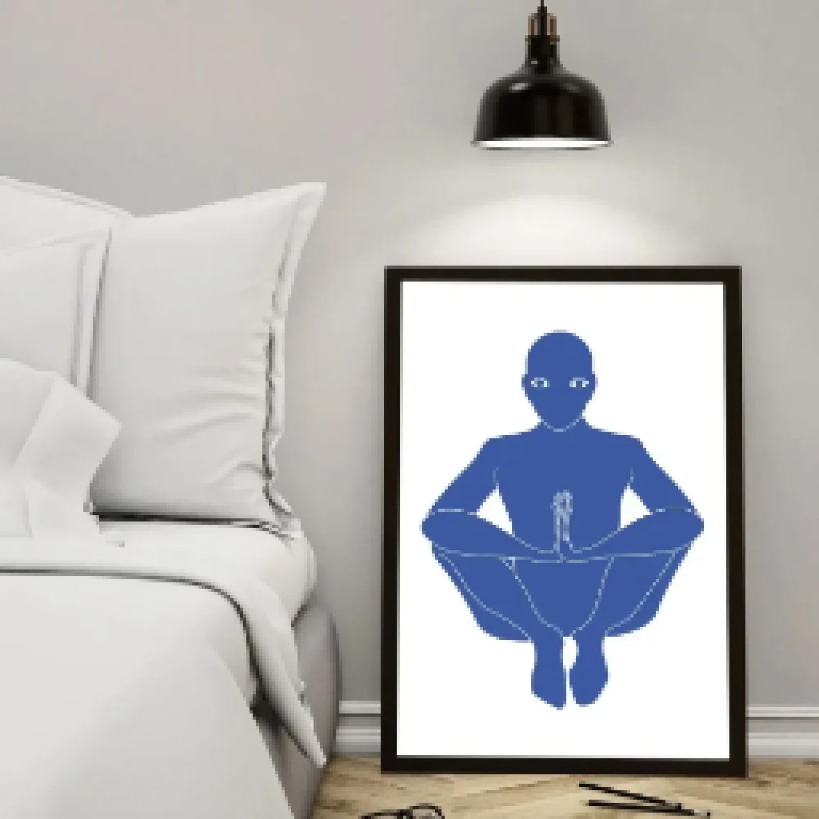 Décoration d'intérieur bohème yoga bleu pour mur de salon