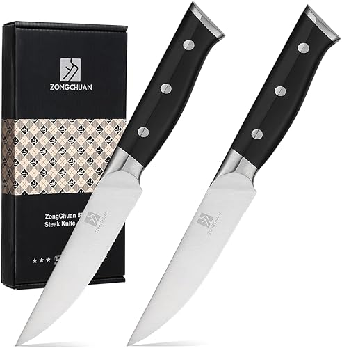 Miniatura 24 de Juego de 5 cuchillos de chef de Damasco: juego de cuchillos de cocina profesionales de acero inoxidable de alto carbono, ultra afilados, con mango