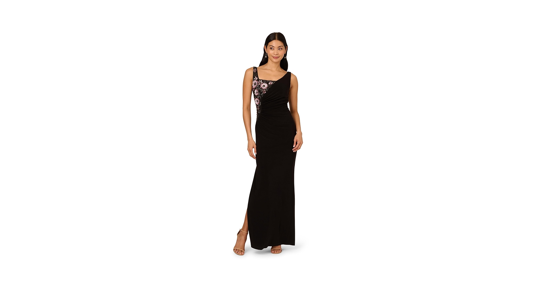 Amazon.com: Adrianna Papell Women's Bead Jersey Long Dress
