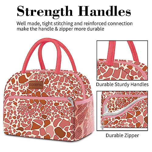 Coobiiya Lunch Bag Women, Insulated Lunch Box For Women Adult Men, Reusable Small Leakproof Lunch Case Cute Cooler Tote For Work Office Picnic Or Travel - Pink Leopard #TOP4