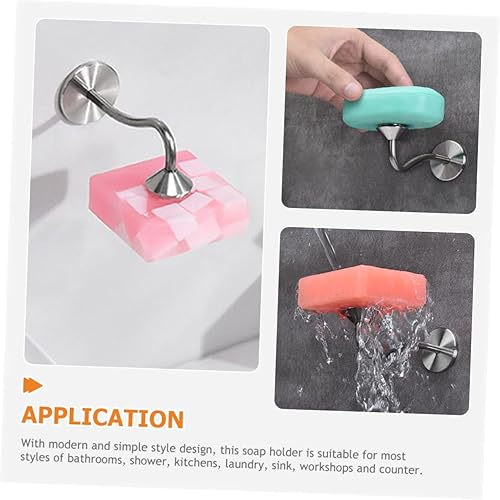 Miniatura 2 de Soporte de jabón de acero inoxidable - Soporte magnético para esponja de fregadero de montaje en pared para jabón de barra de baño