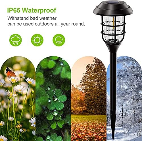 LETMY Solar Lights Outdoor Garden, 6 Pack Outdoor Solar Lights with Bright Warm White LED, Waterproof Garden Ornaments Outdoor for Pathway Patio Lawn Yard Christmas Lights