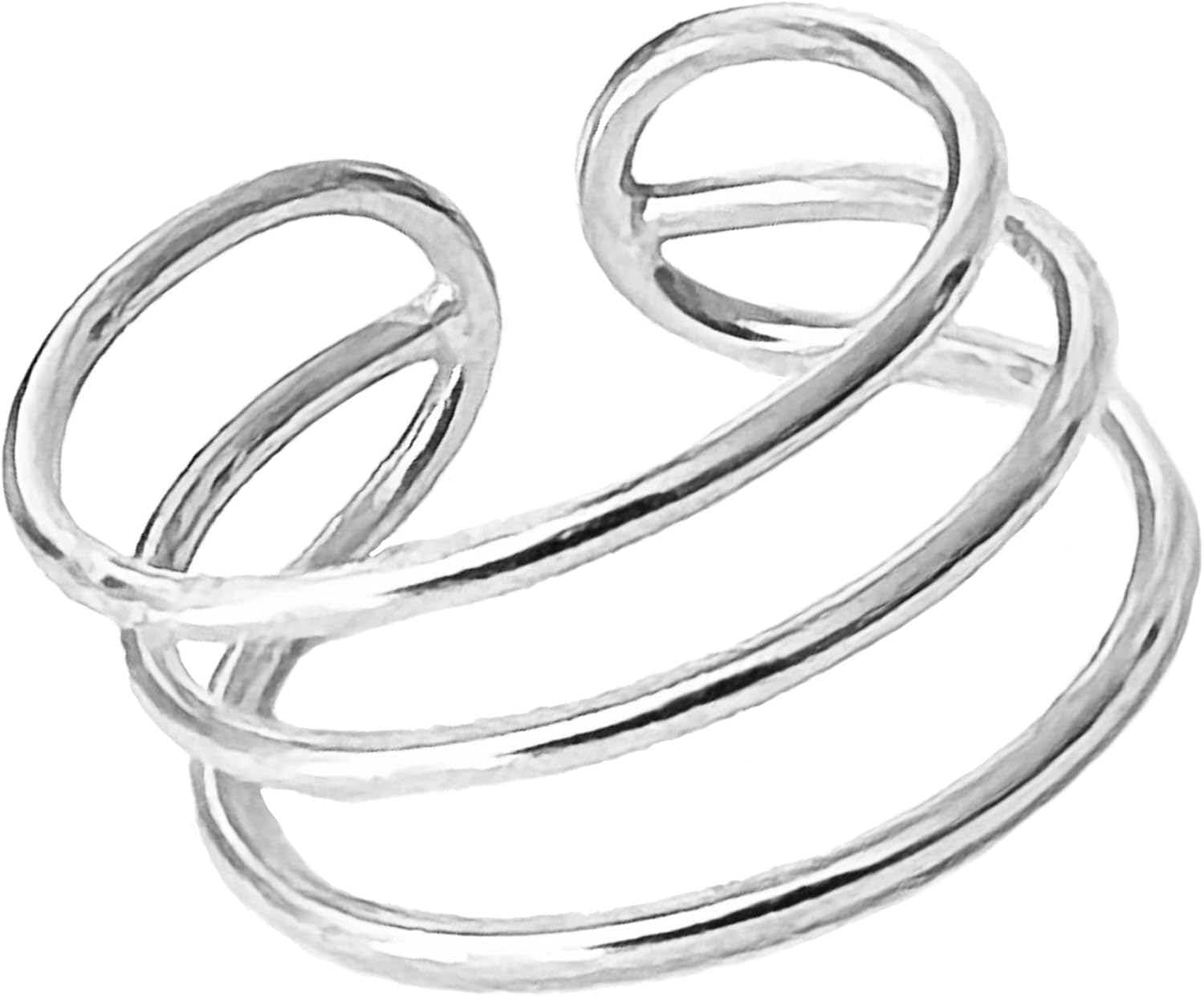 TOE RINGS & THINGS | Three Arch 14k Gold Fill or Sterling Silver Adjustable Toe Ring | Unisex Design | Three Skinny Strands Open Back Toe Ring