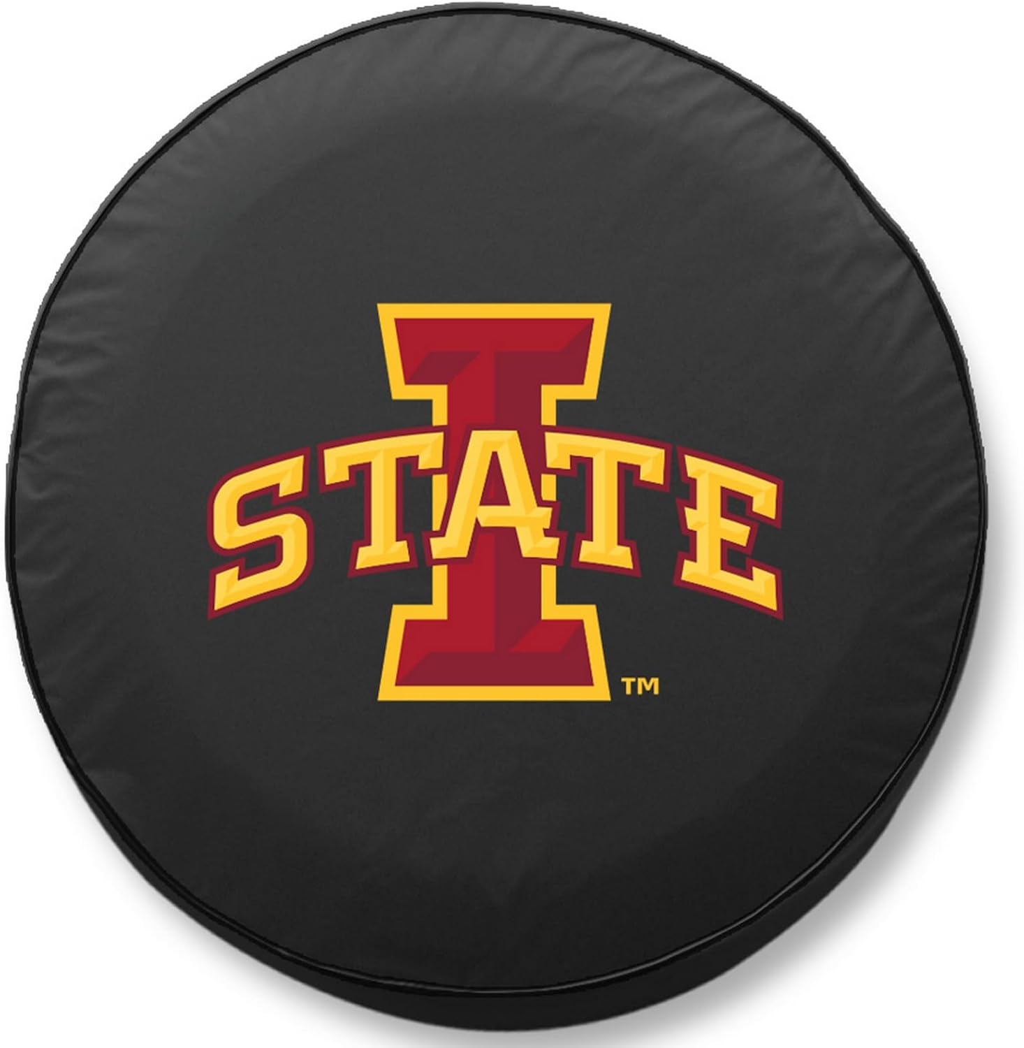 Iowa State University Tire Cover - Size C - (31.25"x12") on Black Vinyl