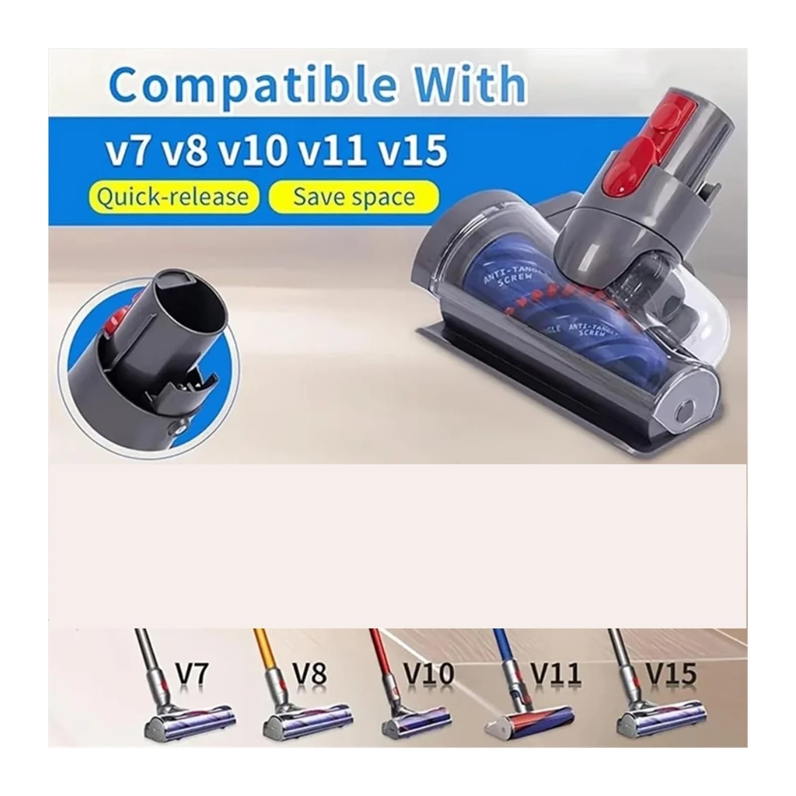 Cabezal De Cepillo Motorizado, Compatible Con Dyson, V7 V10 V11 V15