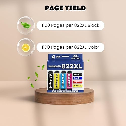 Miniatura 3 de 822XL remanufacturados para Epson 822 cartuchos de tinta para 822 T822 XL para Workforce Pro WF-3820 WF-3823 WF-4820 WF-4830 WF-4833 WF-4834 Paquete