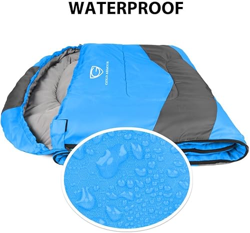 Miniatura 3 de Gold Armour Sacos de dormir para adultos, niños, niñas, mochileros, senderismo, campamento, clima frío y cálido 4 estaciones, uso en interiores y