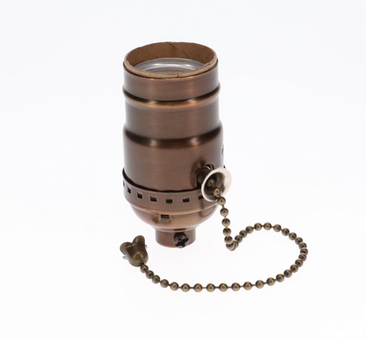B&P Lamp® Antique Brass On-Off Pull Chain Socket