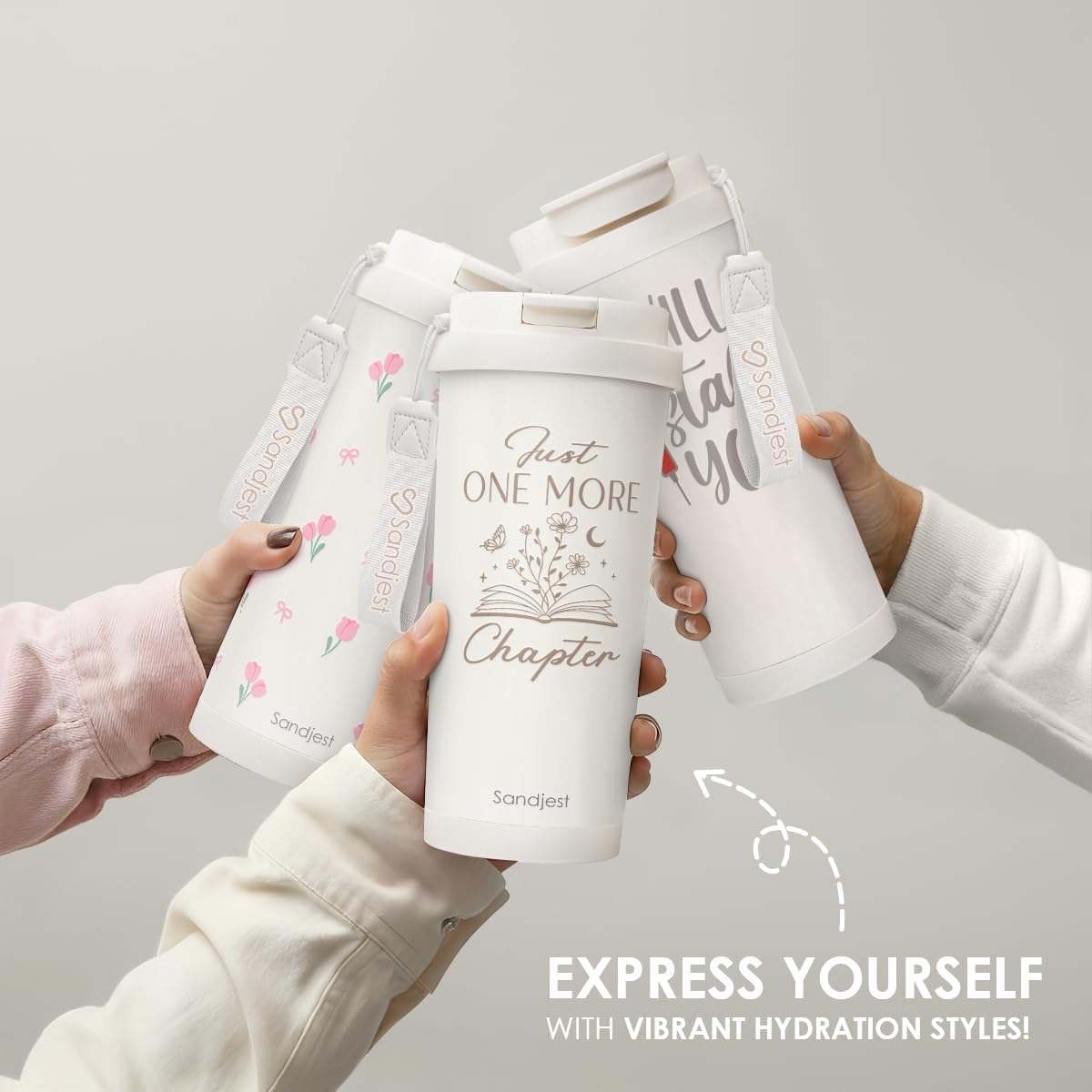 SANDJEST Book Lover Stainless Steel 2-in-1 Lid Coffee Tumbler 18 oz, Just One More Chapter Insulated Travel Mug Gift for Women Girls Friends Bookworm, Gift Idea for Birthday Christmas - Image 5