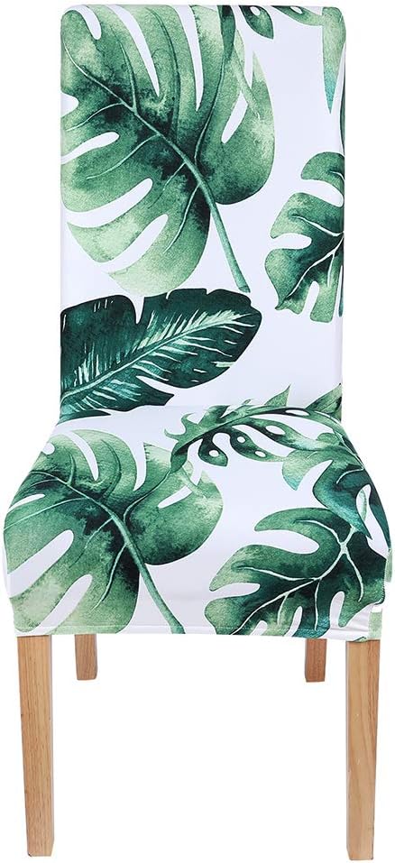 Best Seller smiry 6 Pack Printed Dining Chair Covers, Stretch Spandex Removable Washable Dining Chair Protector Slipcovers for Home, Kitchen, Party, Restaurant (Green)