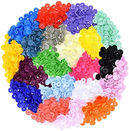 300 Sets Snap Kits, T5 20 Colors Snap Fastener Kit Plastic Resin, Buttons Fastener Set for Clothing Diapers Bibs Rain Coat Crafting