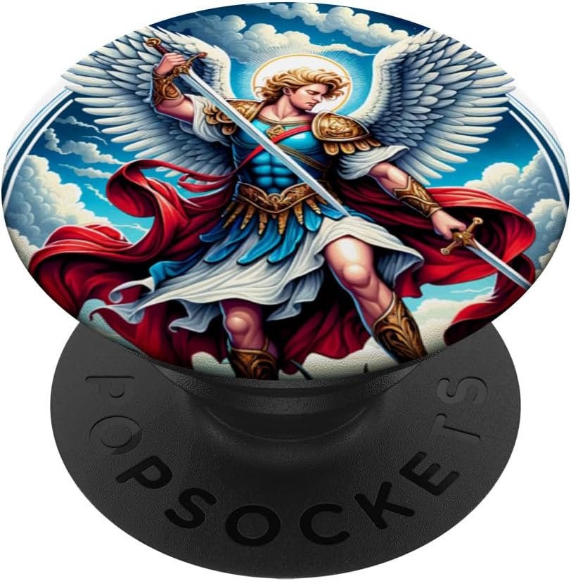 St Saint Michael the Archangel Catholic Angel Warrior PopSockets Adhesive PopGrip