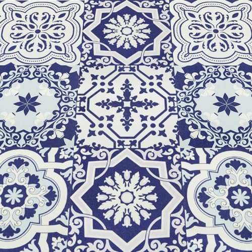 Self Adhesive Floor Tile, Vinyl Flooring Waterproof, Peel and Stick Floor Tiles for Kitchen Living Room and Bathroom DIY Flooring Blue 30x30cm 10pcs(0.9m²)