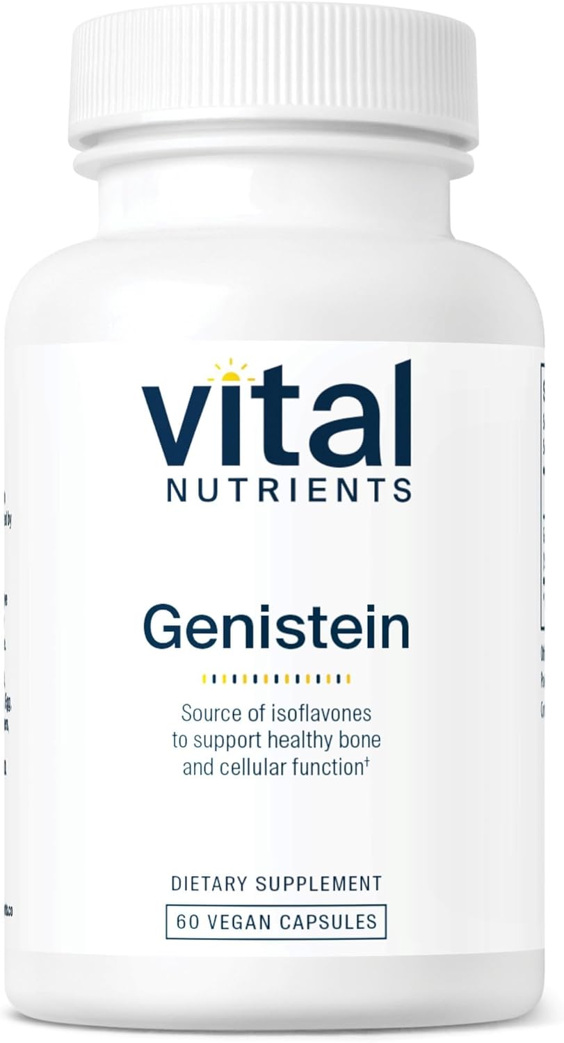 Vital Nutrients Genistein - Easily Absorbed Isoflavones for Bone Health Support* - Vegan Supplement - Gluten and Dairy Free - Non-GMO - 60 Capsules