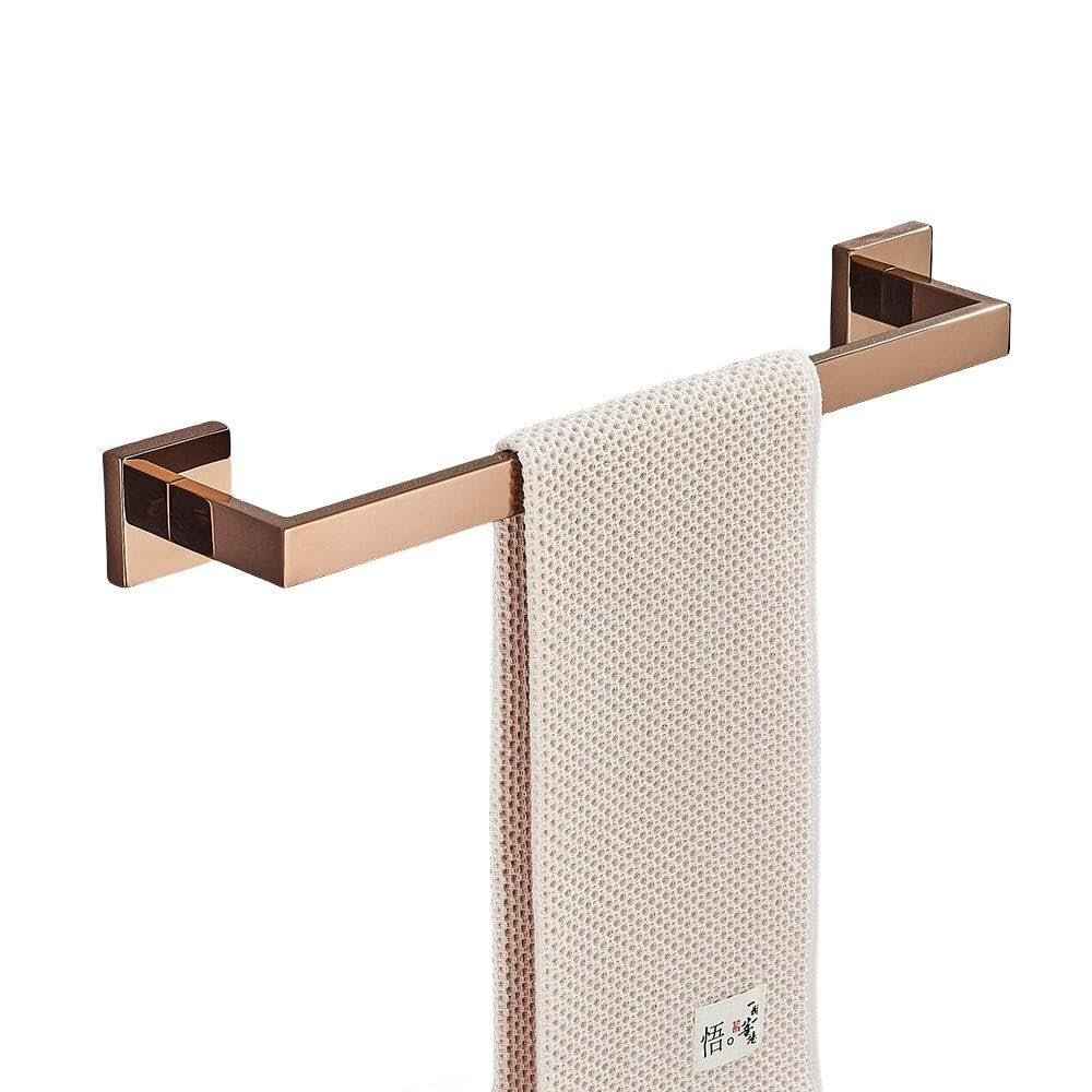 Soporte para papel higiénico y toallero oro rosa contra el óxido