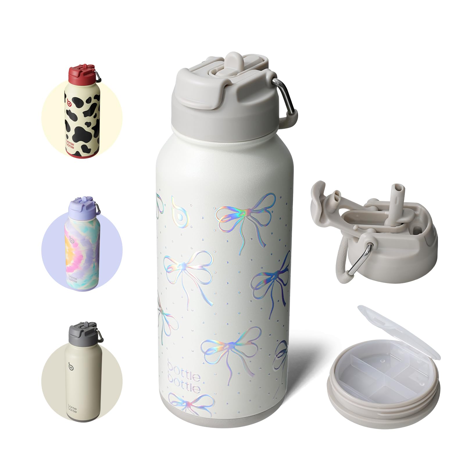 BOTTLE BOTTLE 水筒 850ml 保冷保温 二重構造 ステンレス 魔法瓶ストロー付き 直飲み 2WAY蓋 底部収納 漏れ防止 持ち運び 食洗機対応 スポーツ アウトドア ブリングボウ