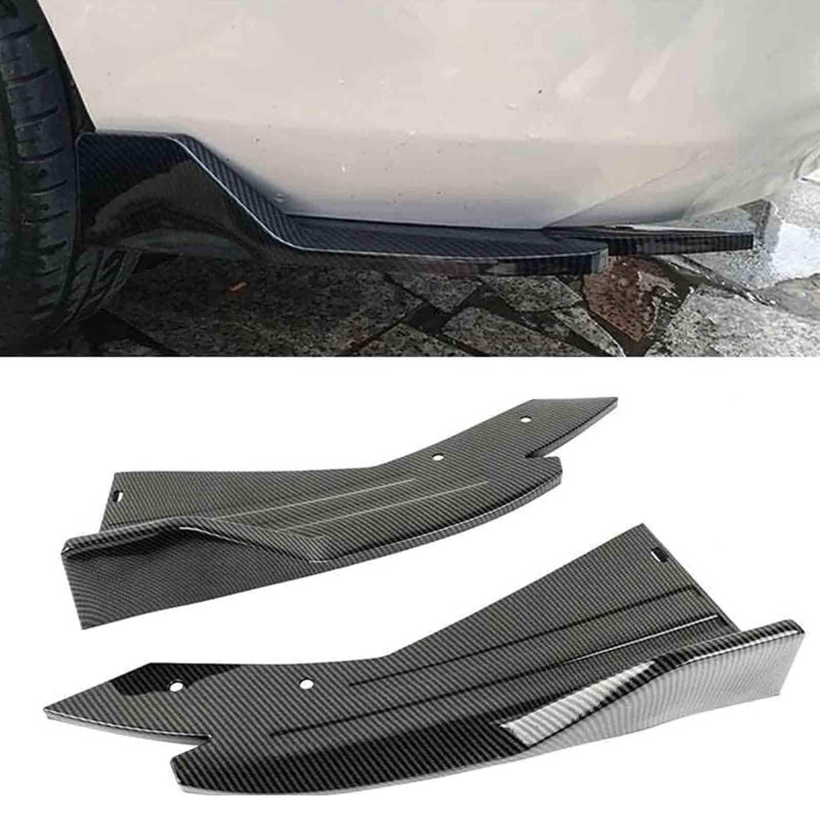 LGPBHSH Rear Bumper Lip Splitter Diffuser, Compatible with Citroen C5X C5 C6 C2 C3L C4L C4 C3 C1, Bumper Corner Guard Car Lip Bumper Side Protector, B Carbon Fiber Look