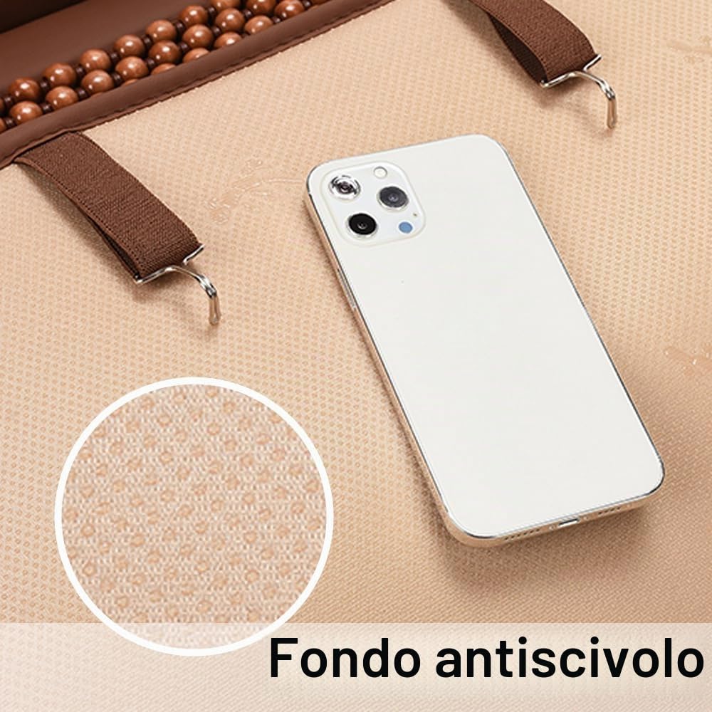 Blueshyhall Coprisedile per auto con massaggio, 1 pezzo Freddi e traspiranti coprisedili per auto, coprisedile per sedili anteriori, perle di legno, coprisedile universale con cuscino massaggiante per