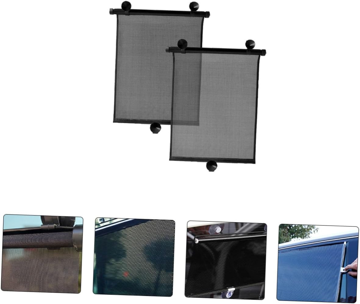Holibanna 2 Pcs Car Window Sun Shade Folding Visor Curtain Blocker for UV Protection Privacy and Reduction Suitable for Rear Seats and Pets