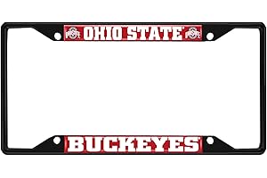 FANMATS 31272 NCAA Ohio State Buckeyes Metal Black Finish License Plate Frame