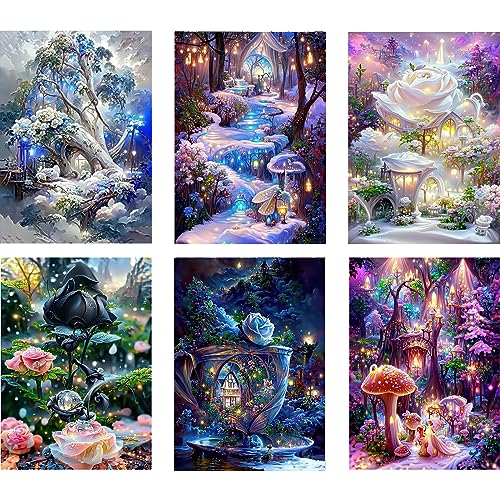 Peinture diamant anti stress Mupmod lot de 6 toiles broderie strass pour embellir votre interieur