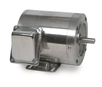 Leeson 191201.00 Washguard C Face Motor, 3 Phase, 56 C Frame, Rigid C Mounting, 0.33HP, 1800 RPM, 208-230/460V Voltage, 60/50Hz Fequency