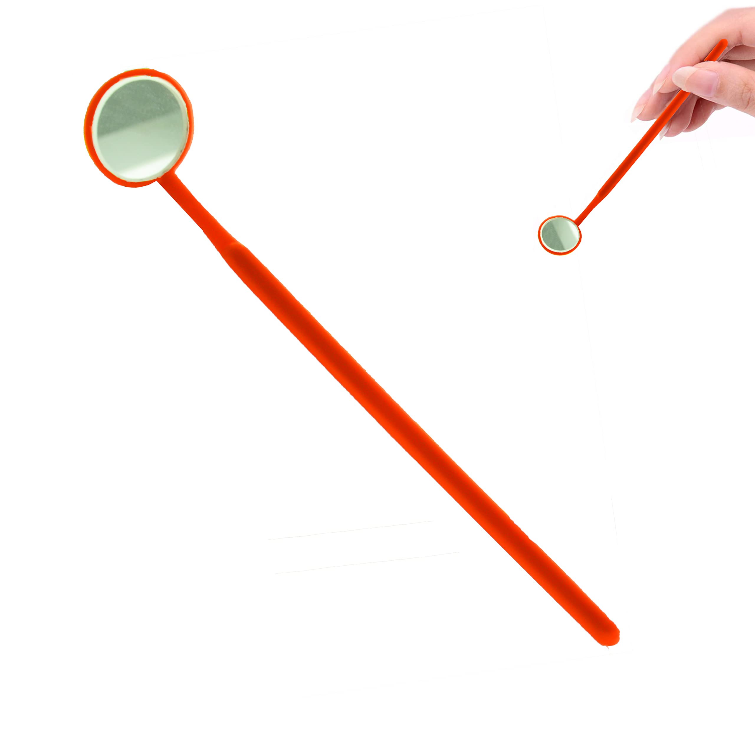 Oral Dentistry Dental Oral Hygiene Mouth Mirror Plastic Handle,Dentist Tool for Teeth Cleaning Inspection Daily Use Oral Care (Red)