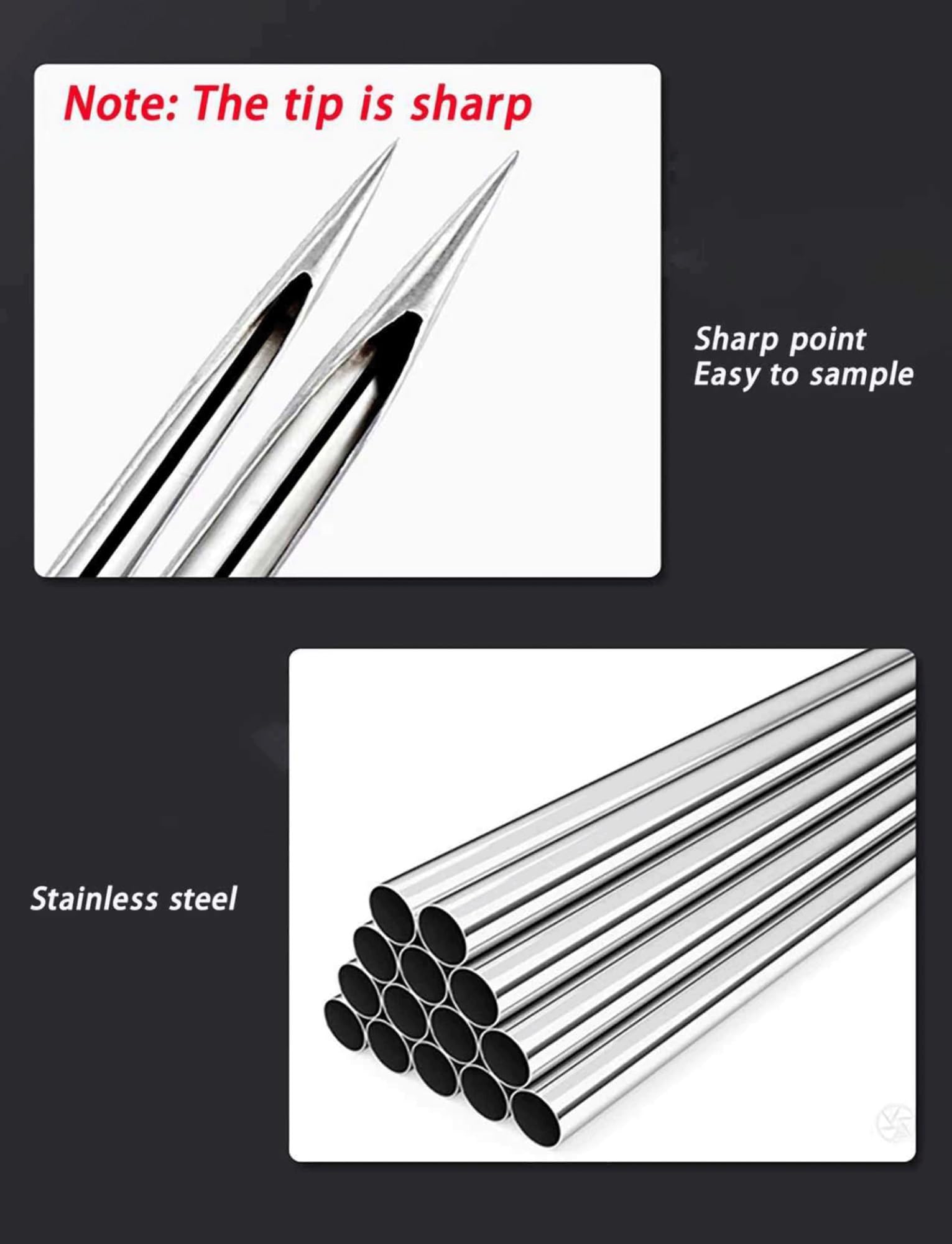 Sonda campionatrice per cereali in acciaio inox, 10 mm (35 cm), campionatore per uso esterno, ideale per test di mais e grano, durevole e facile da usare